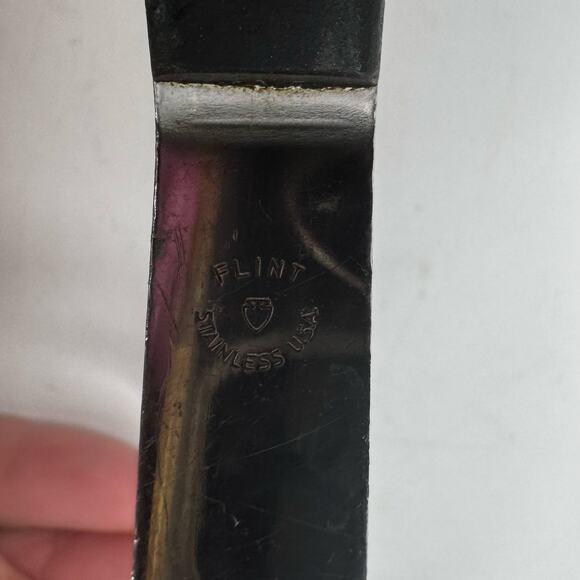 Flint Arrowhead Potato Masher Stainless Steel USA Black Handle Center Hole VTG - Picture 3 of 5